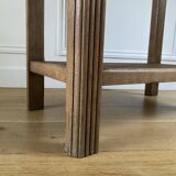 Console, Vintage side table with a drawer and a low shelf in solid wood
