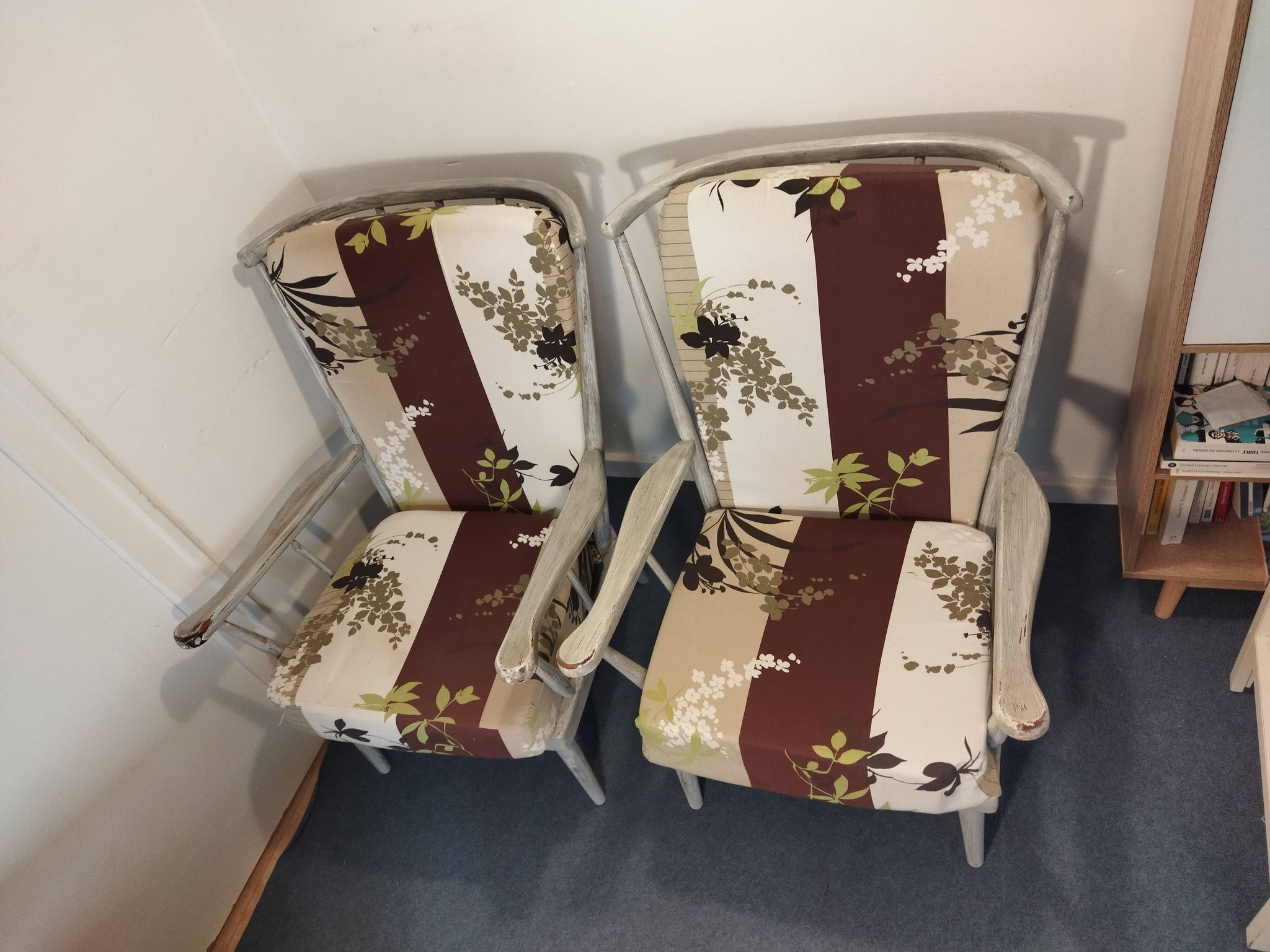 Pair of Baumann fan armchairs