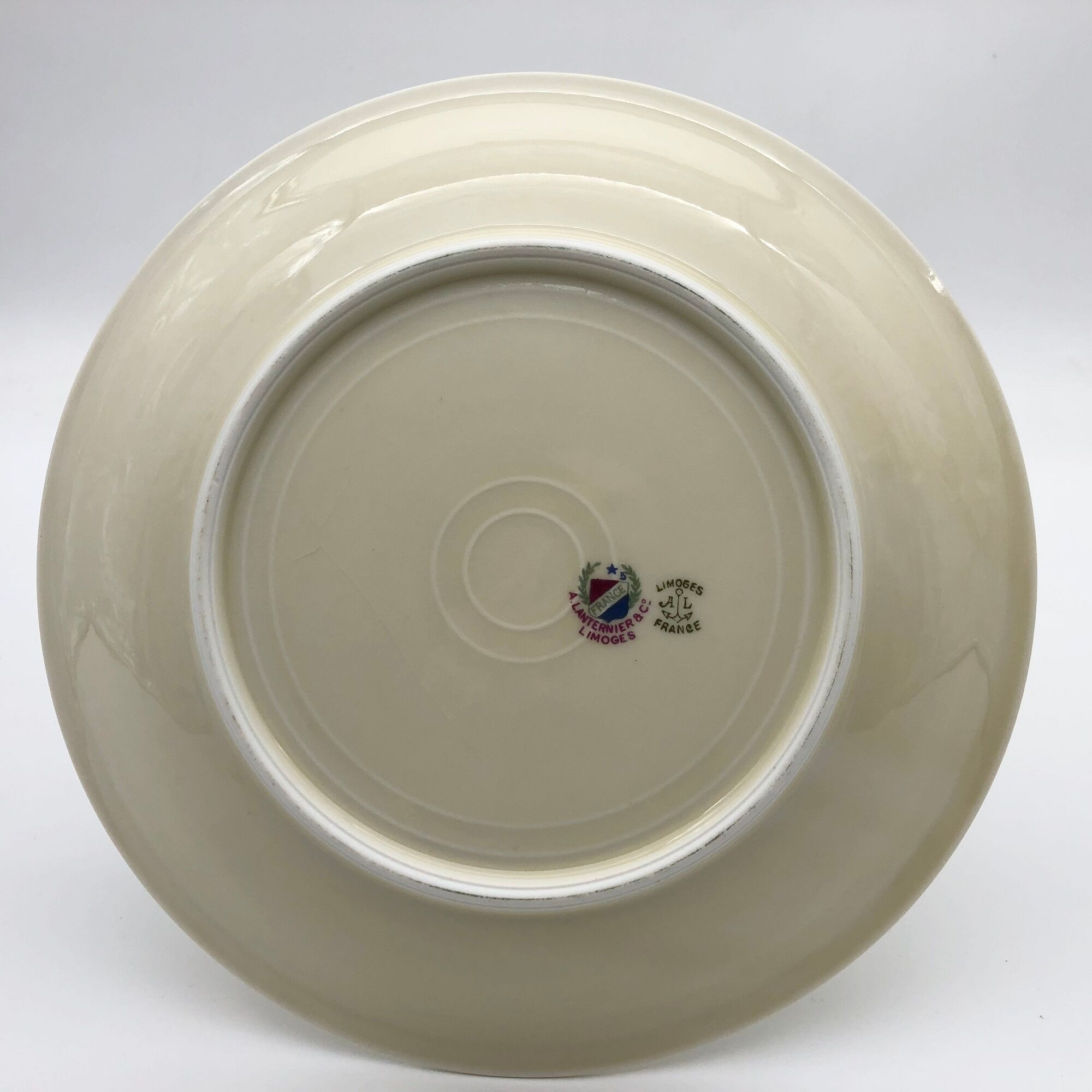 6 assiettes creuses, style écuelle « A.Lanternier & Cie » Limoges