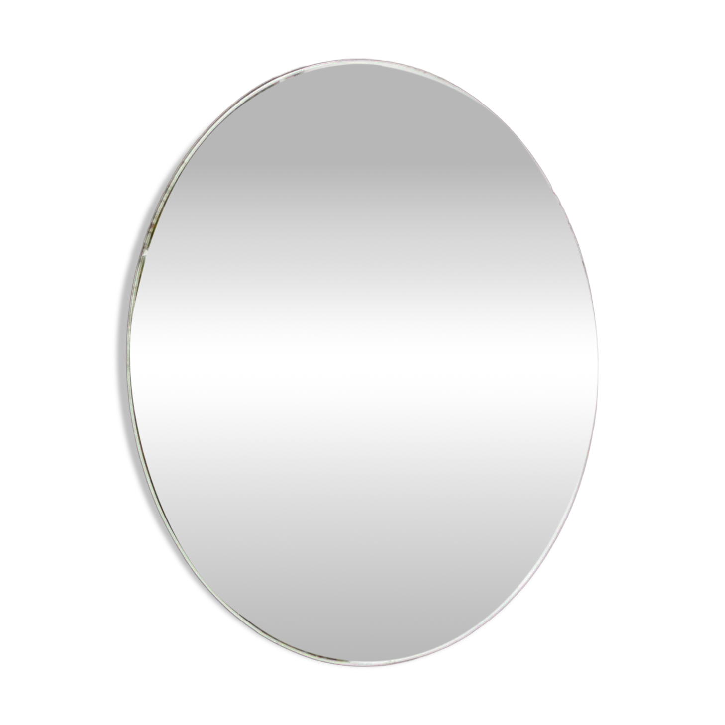 Vintage oval frameless mirror 60x43cm