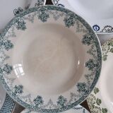 Lot de 6 assiettes creuses vertes dépareillées St Amand, Badonvillier, Salins et Bosch