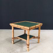 Mediterranean Bamboo Side Table in the style of Audoux Minet, France, 1950s