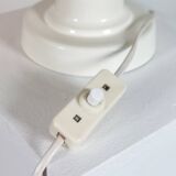 Lampe de table vintage en aluminium et verre à bulles pressées