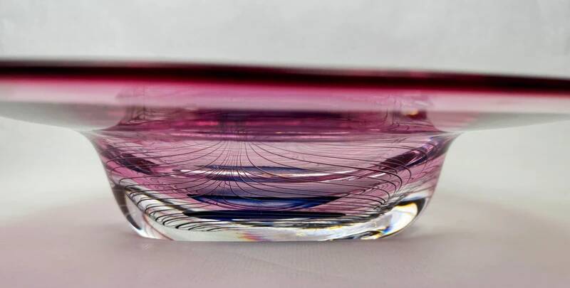 Art glass bowl signed Adam Jabłoński – Polish studio glass, late 20th century