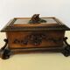 Ancient carved wooden box