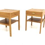 Set of 2 oak bedside tables, Sweden, 1960