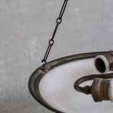 Brass and alabaster french antique plafonnier