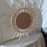 Witch mirror in bamboo 62cm
