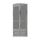 Double passage doors in patinated wood, 19th century