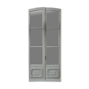 Double portes de passage en bois patiné XIX siècle
