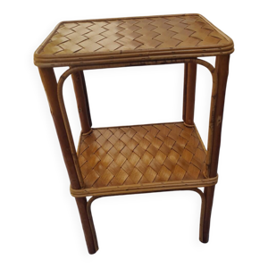 desserte vintage en rotin