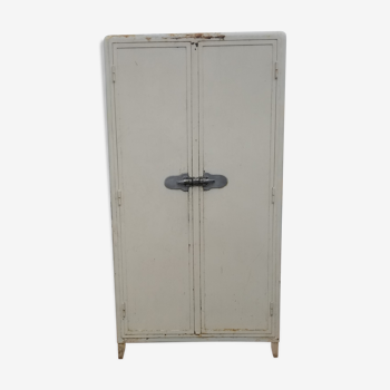 Wardrobe 2 doors old metal pantry - 50s