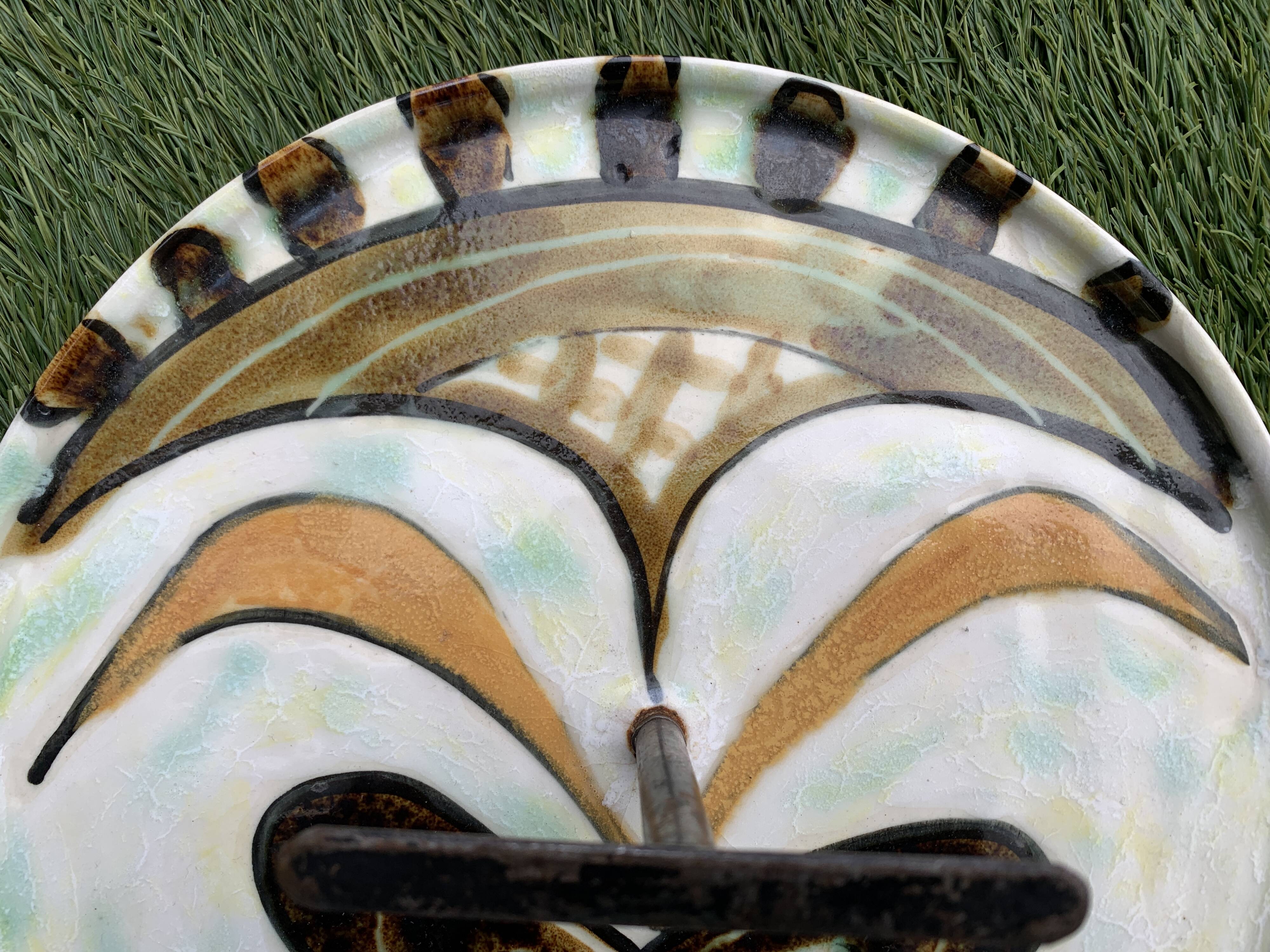 Cheese tray, Vallauris ceramics, unique piece, 1960