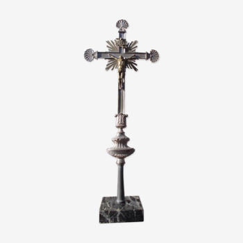 Altar cross bronze silver 93 cm