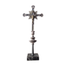 Croix d' autel bronze argenté 93 cm