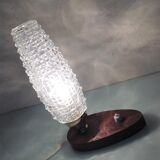 Structured tulip glass bedside lamp / vintage 60s-70s