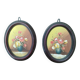 Paire de tableaux fleurs