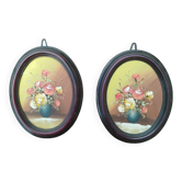 Pair of flower paintings