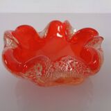 Red & Silver Murano Glass Ashtray by Barovier & Toso, Italy, 1960s