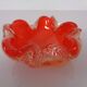 Red & Silver Murano Glass Ashtray by Barovier & Toso, Italy, 1960s
