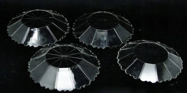 H1Y set of 4 faceted plates in Biedermeier style