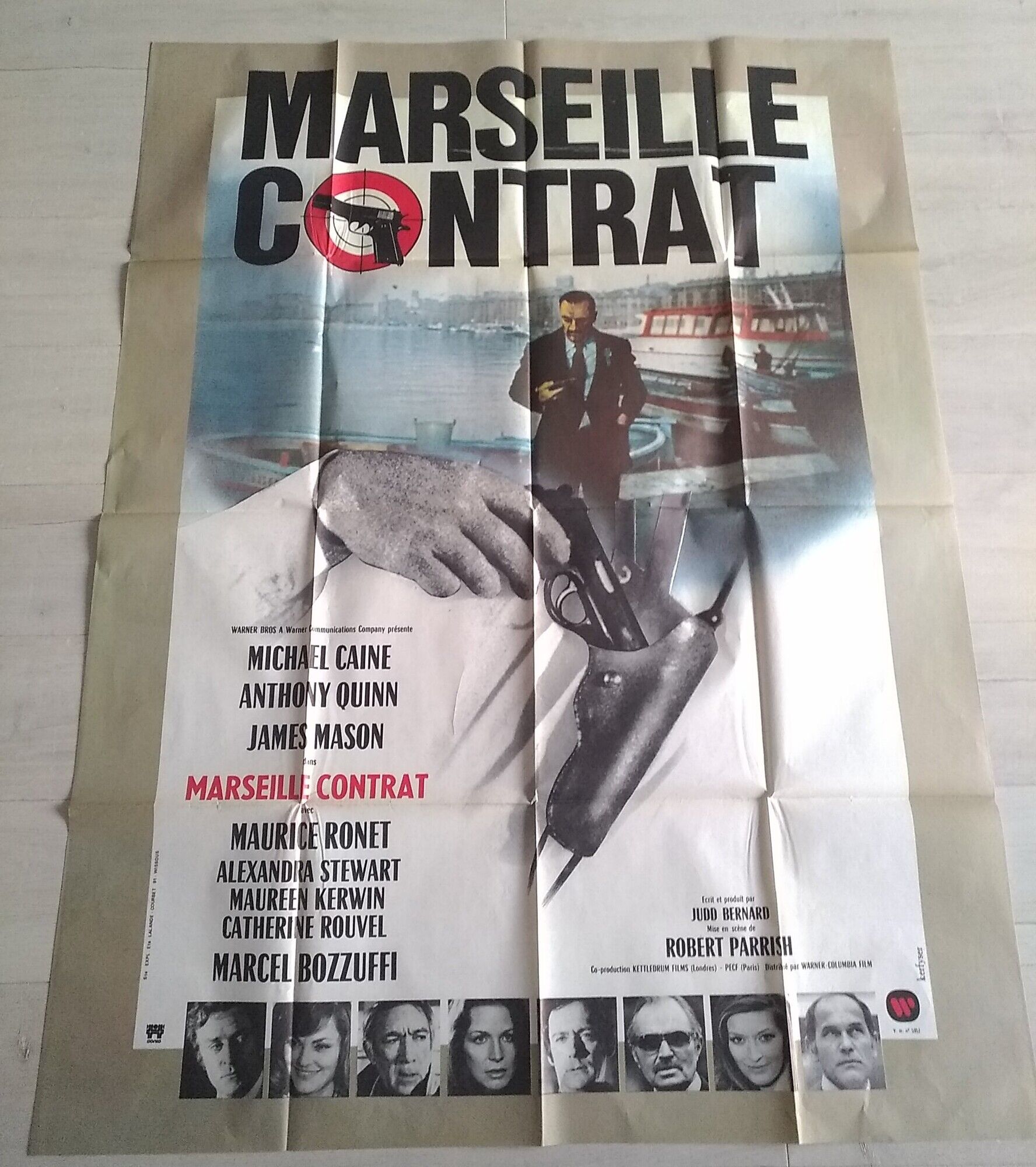 Original movie poster folded year 1974: marseille anthony quinn contract