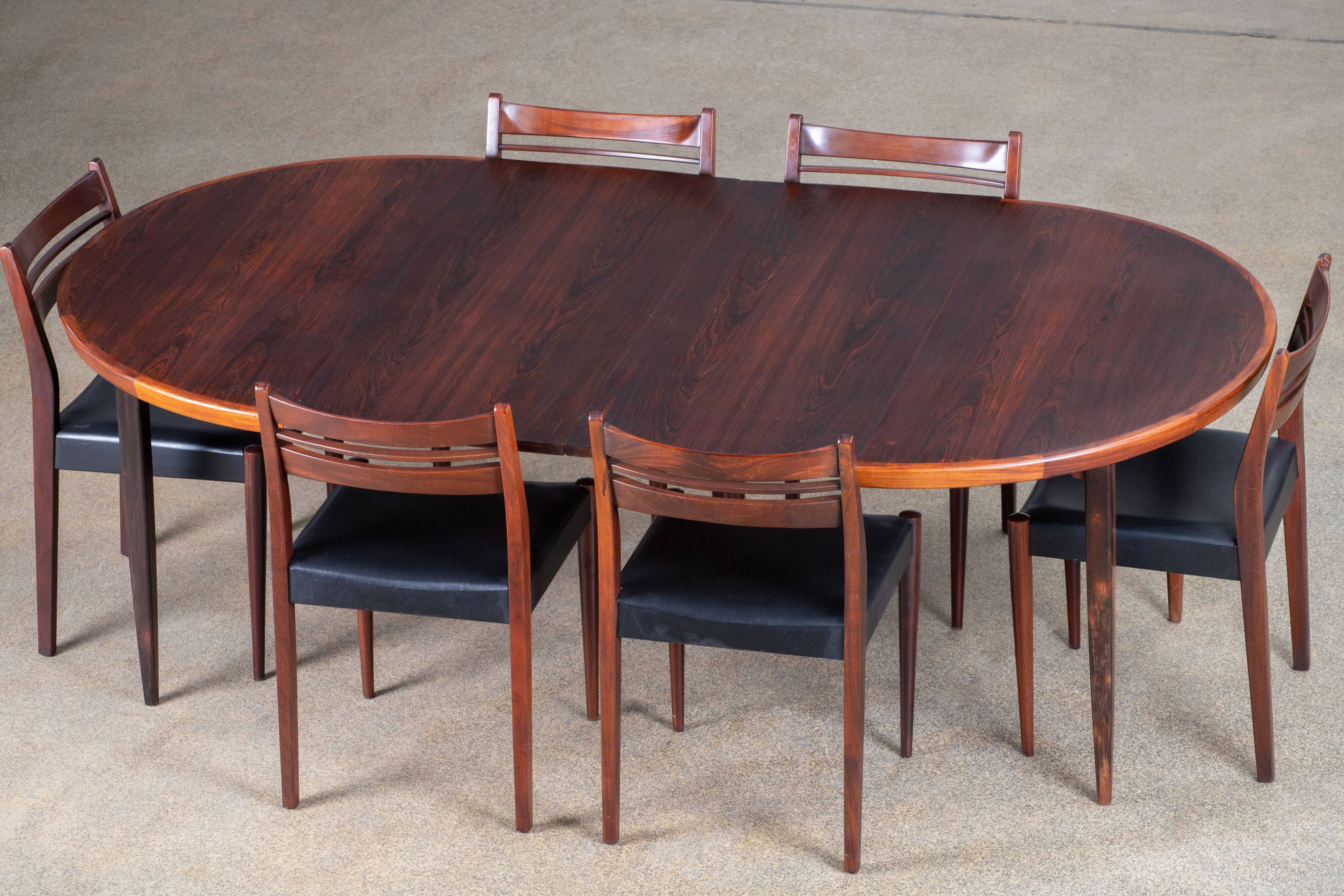 Scandinavian extendable rosewood table - 1960