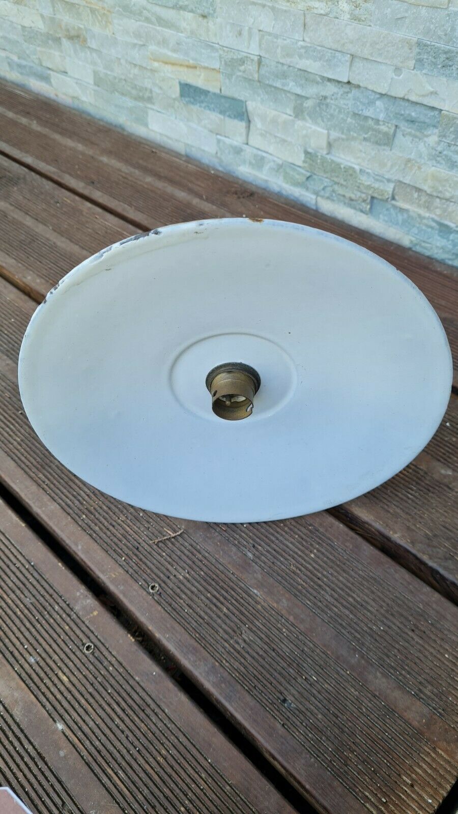 Exterior wall lamp gooseneck old vintage bowl