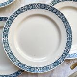 6 Assiettes plates Terre de fer Longchamp modèle René Made in France