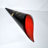 Cornet vase in "Chinese lacquer" floral Napoleon III black and red