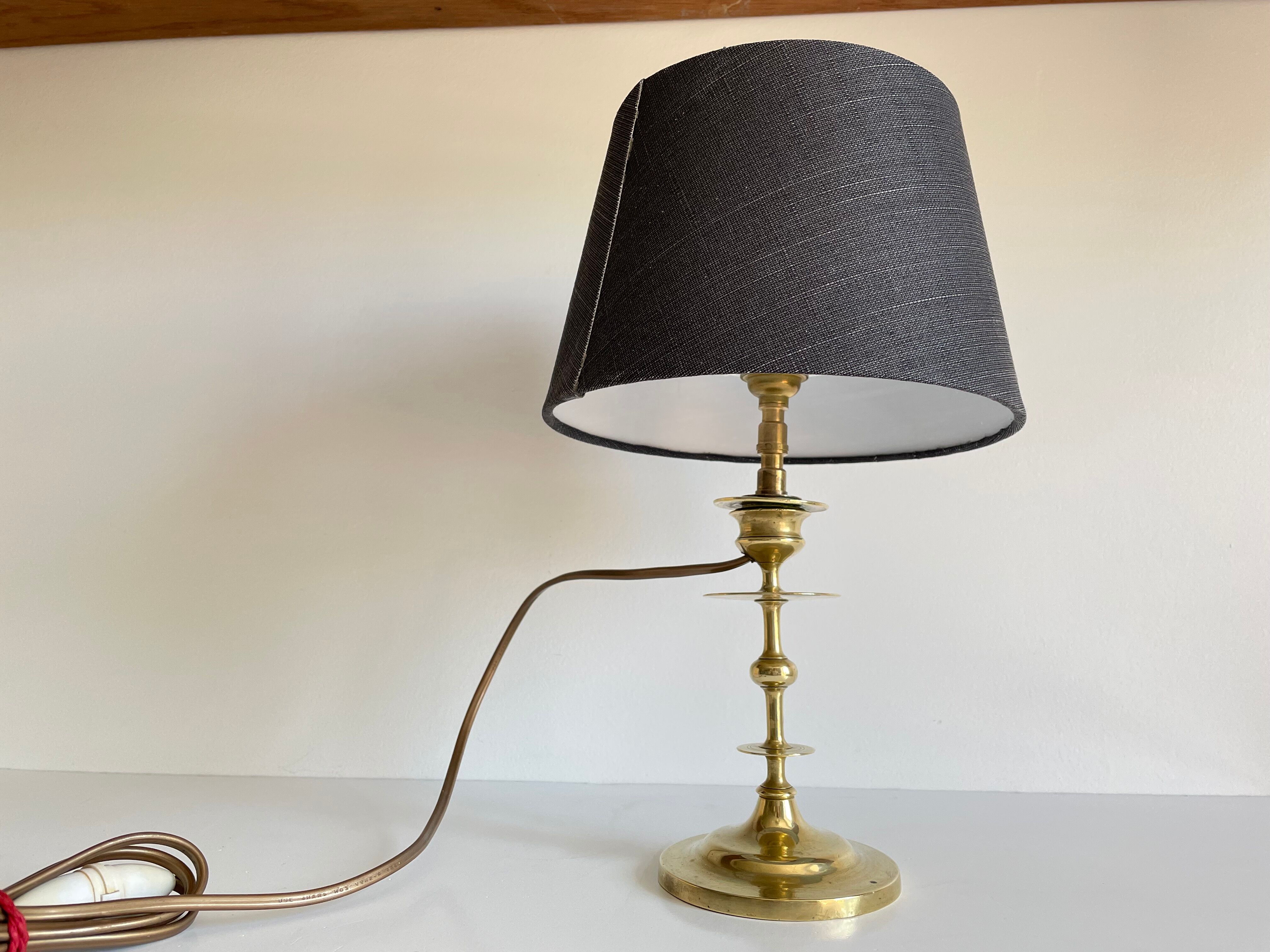 Old solid brass candle holder lamp