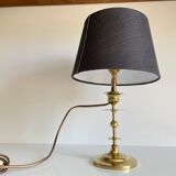 Old solid brass candle holder lamp
