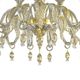 Contemporary Venetian Gold Murano Style Glass Chandelier With Leaves