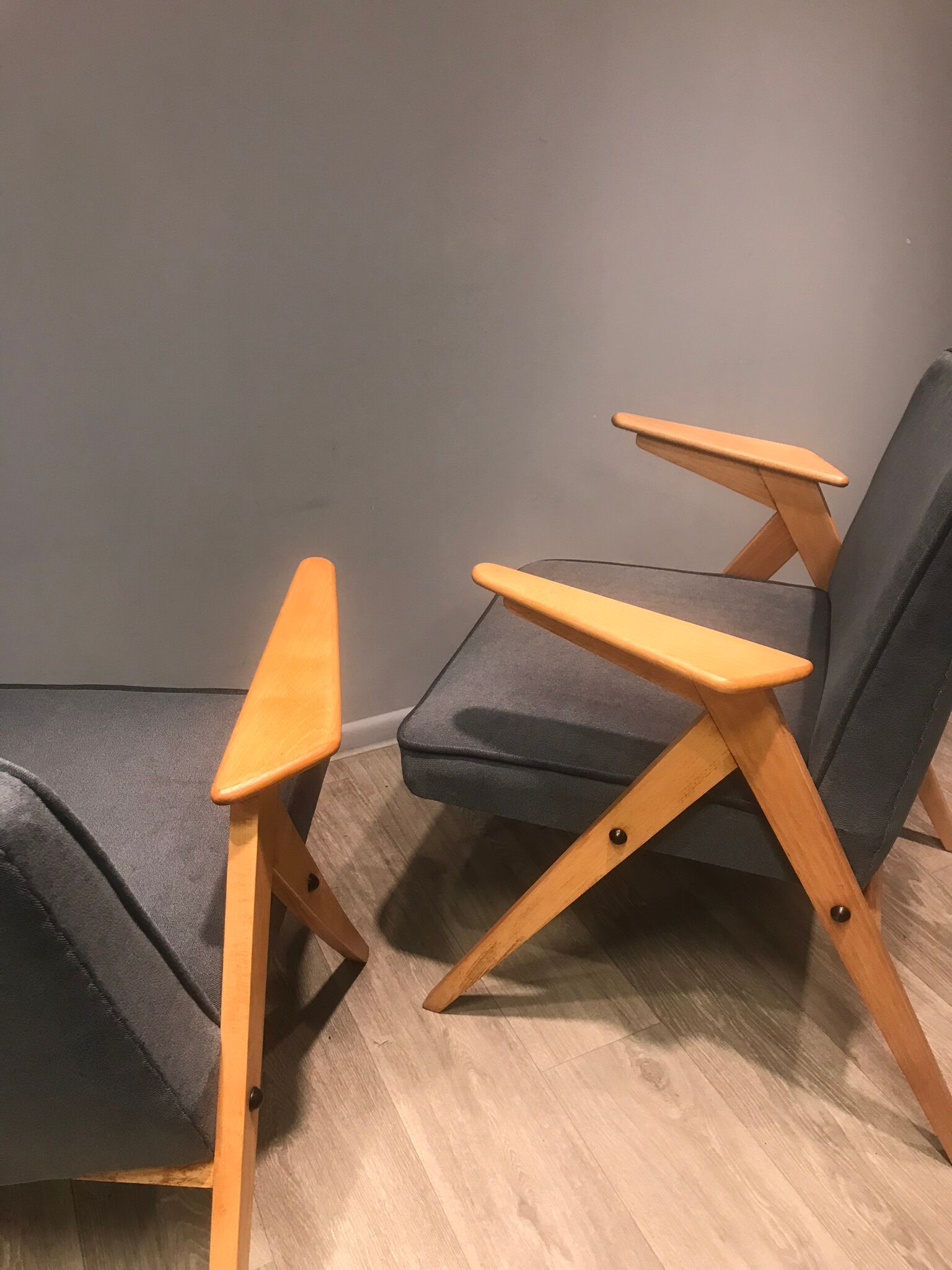 Pair of armchairs, type 300 177, designed by J. Chierowski, 1960s