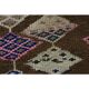 Tapis de couloir vintage turc Oushak fait main en laine et coton marron, années 1970