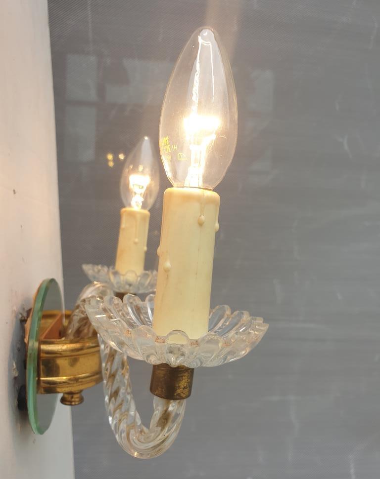Applique 2 bras verre Murano vintage 1950