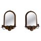 Pair of brass double-headed candlesticks with mirrors, 1940s, Italy