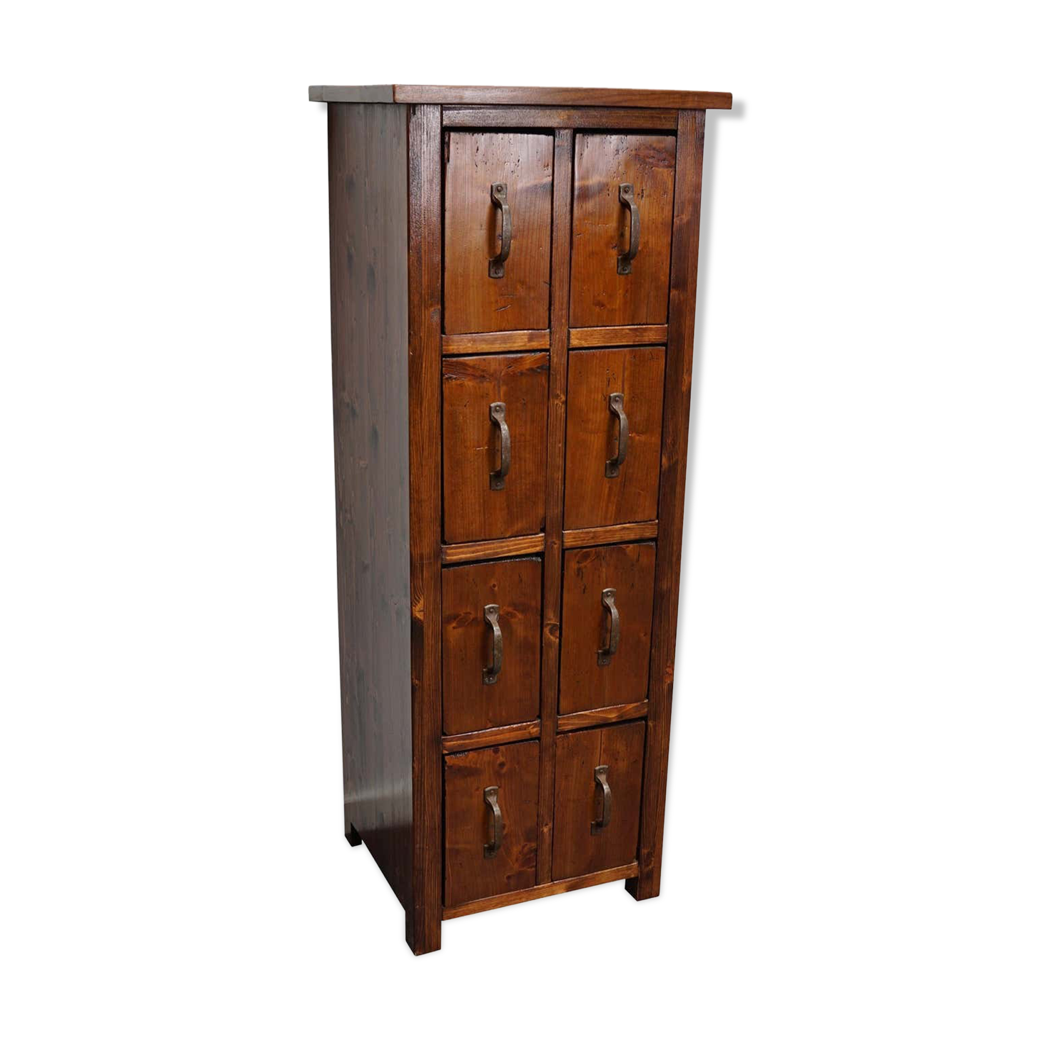 Apothecary or industrial workshop cabinet in pine Netherlands 1930