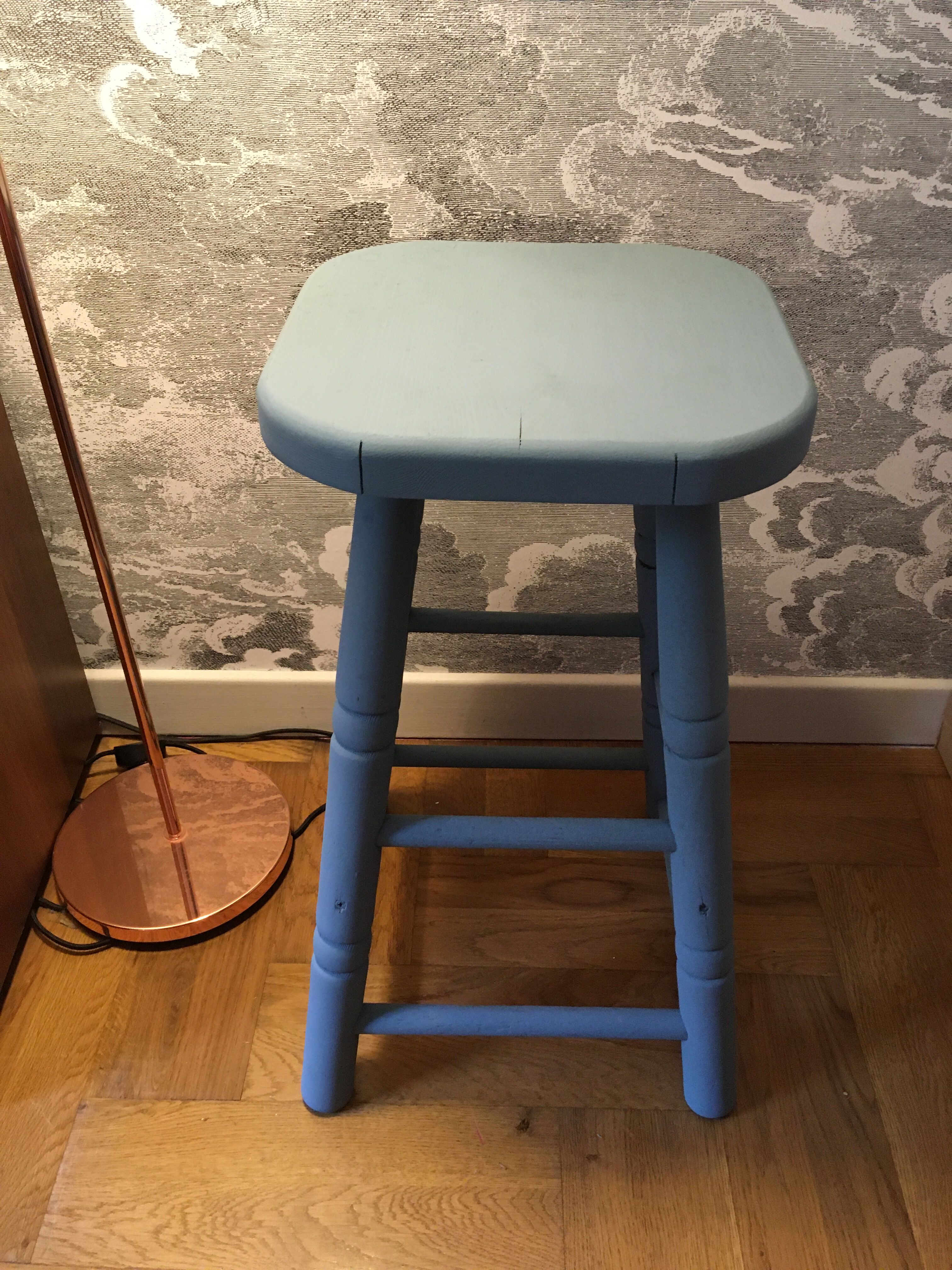 Painted wooden stool