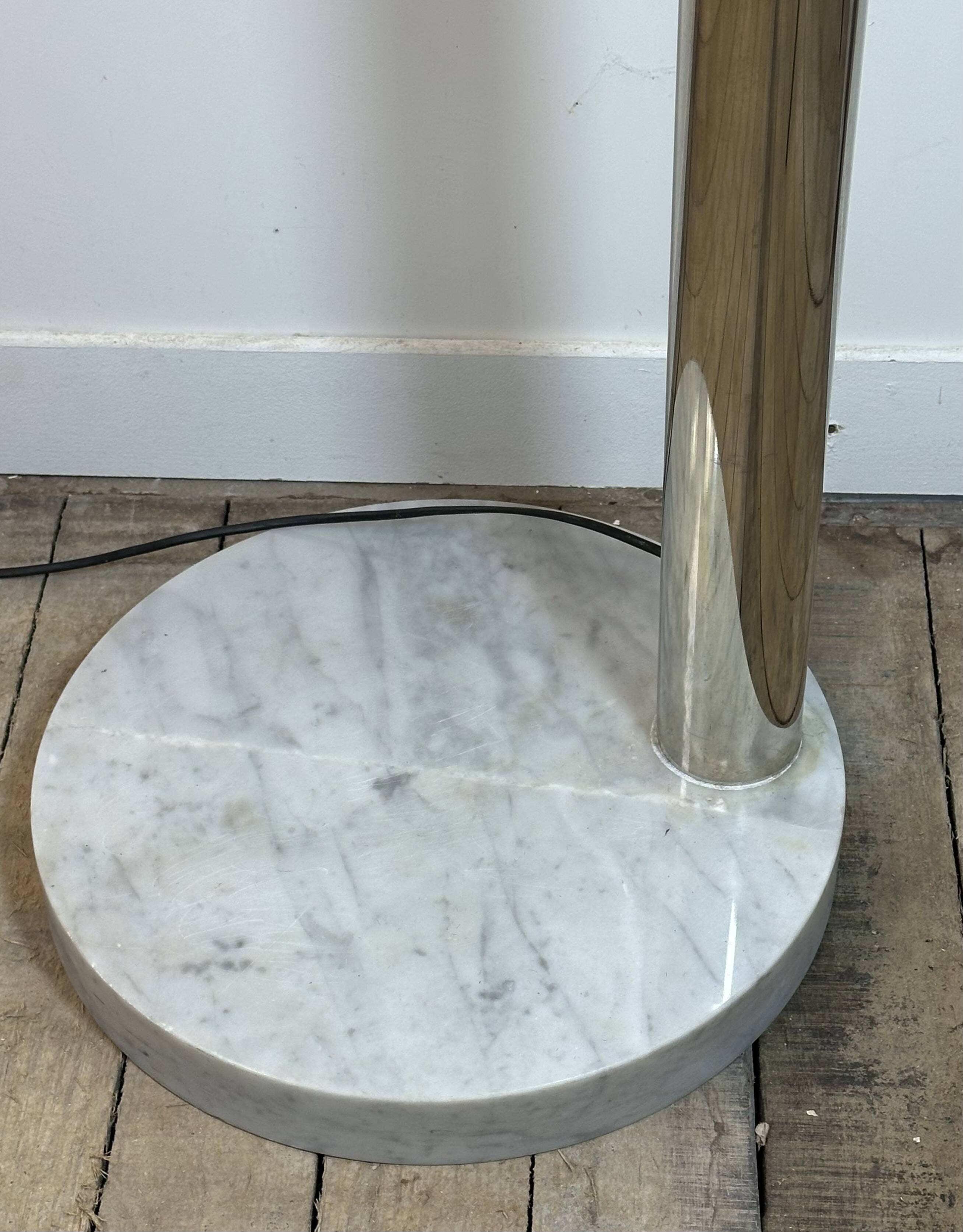Italian Arc floor lamp with 6 lights in gold brass, 1970s.