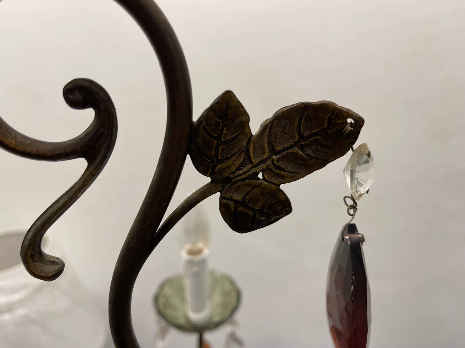 Bronze multicolored Crystal chandelier 1950’s