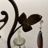 Bronze multicolored Crystal chandelier 1950’s
