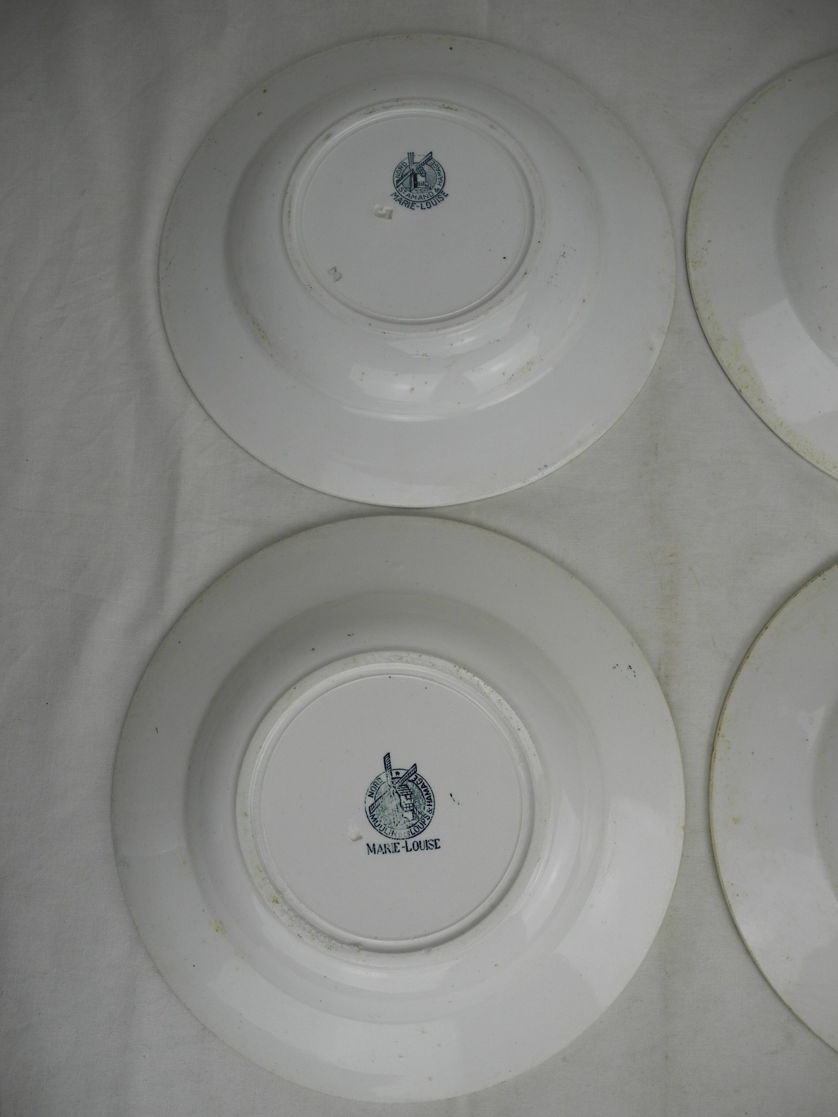 4 Moulin Loups Marie Louise french soup plates