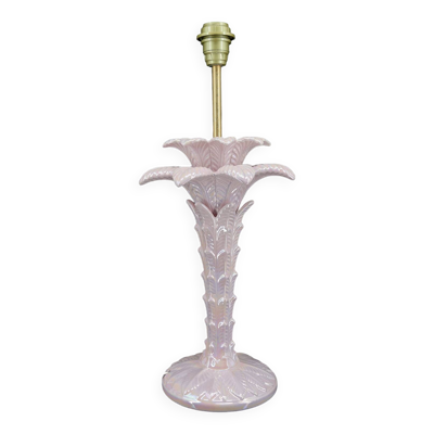Lampe Palmier en céramique rose nacrée, Italie, circa 1960