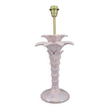 Palm tree lamp in pearly pink ceramic, Italy, circa 1960