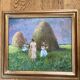 Oil painting on cardboard signed, dimensions: height - 42.5 cm, width - 48.5 cm.