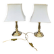 Paire de lampes d’appoint en laiton doré – Massive – années 80