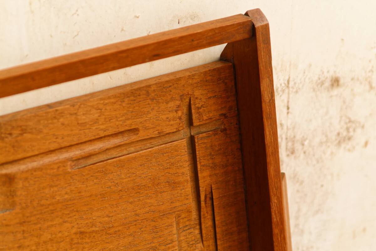 Art deco tray in solid teak