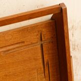 Art deco tray in solid teak