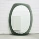 Vintage space age large smoked green glass mirror by veca